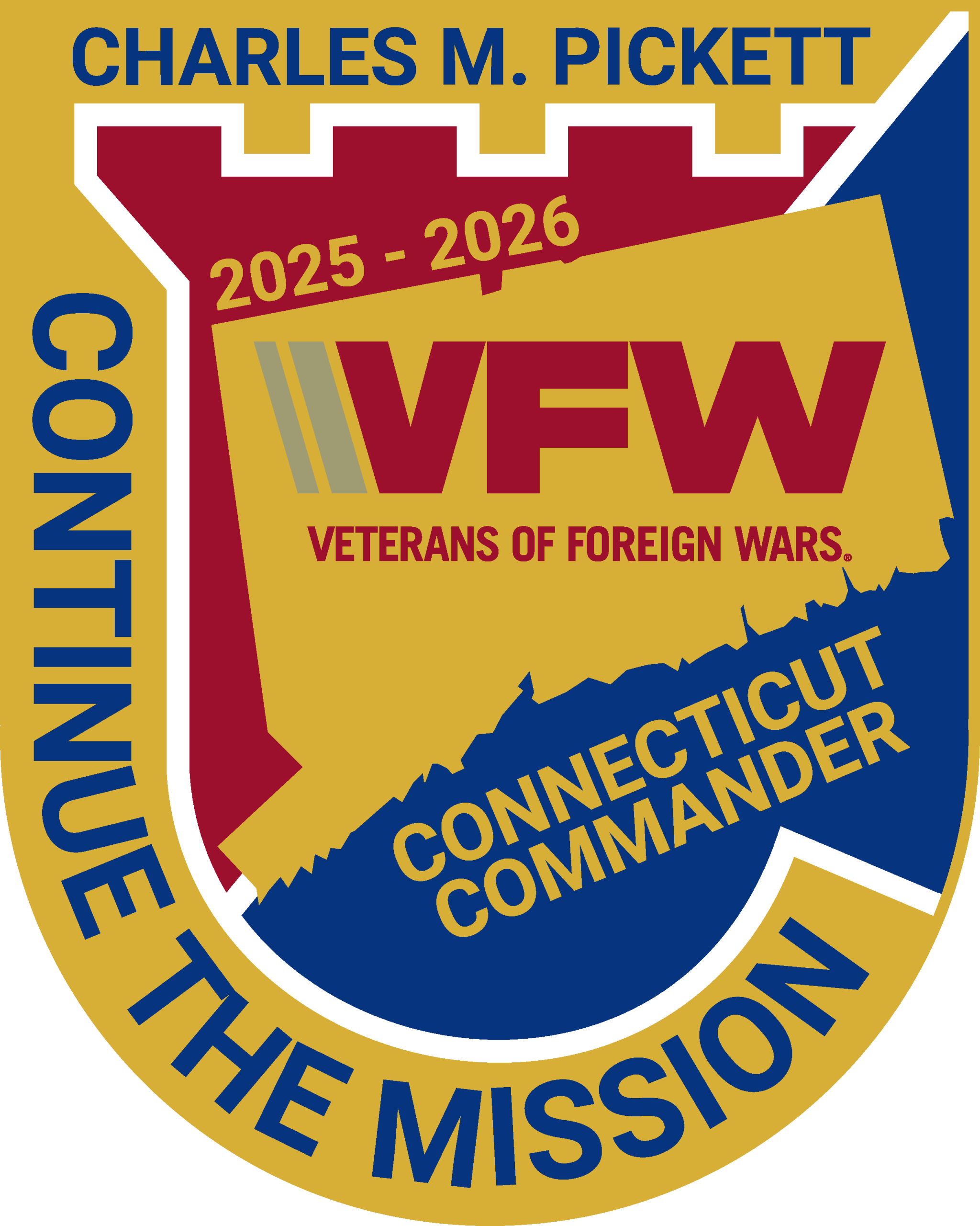 VFW Connecticut Commander Charles M. Pickett Coin and Pin design